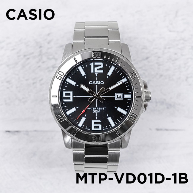 Đồng hồ nam dây thép không gỉ Casio Standard chính hãng Anh Khuê MTP-VD01D-1BVUDF