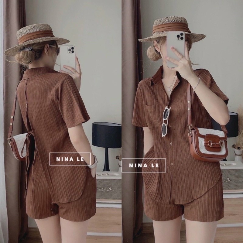 BIGSIZE sét sơ mi tay ngắn + quần short 50-90kg