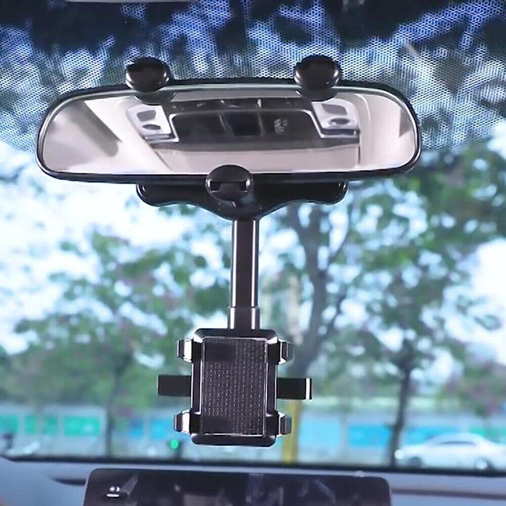 DARNELL Giá Đỡ Điện Thoại Di Động Gắn Kính Chiếu Hậu Xe Hơi Có Thể Thu Gọn Xoay 360 Độ Tiện Dụng