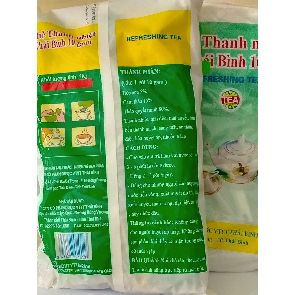 20 GÓI NHỎ CHÈ THANH NHIỆT THÁI BÌNH Hỗ trợ thanh nhiệt, mát huyết, làm bền thành mạch, làm sáng mắt, điều hòa huyết áp.
