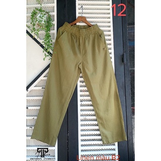 Quần linen màu suông
