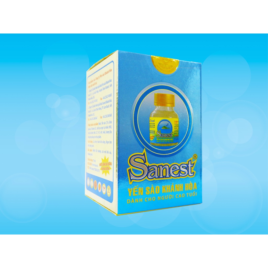 Nước Yến sào Khánh Hòa Sanest dành cho người cao tuổi đóng lọ 70ml
