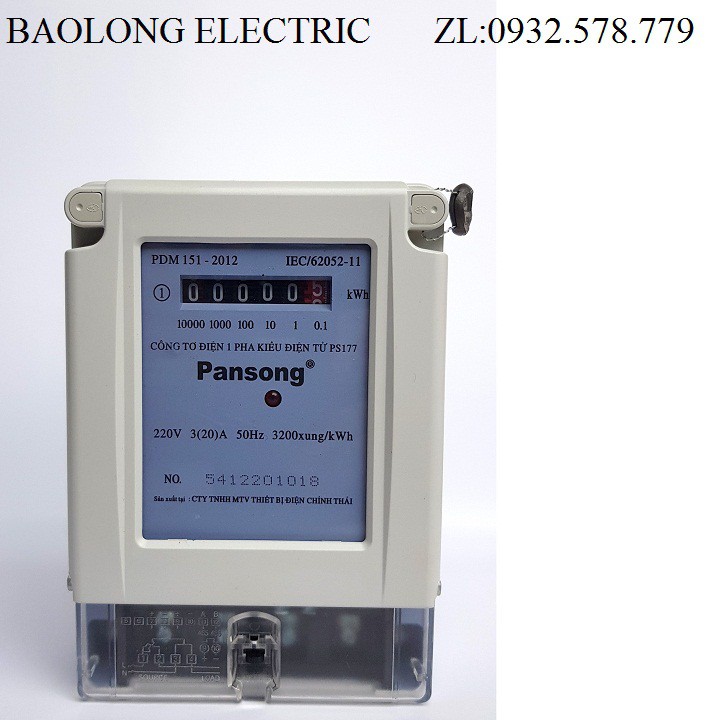 CÔNG TƠ ĐIỆN 1 PHA KIỂU ĐIỆN TỬ PANSONG,ĐỒNG HỒ ĐO ĐIỆN