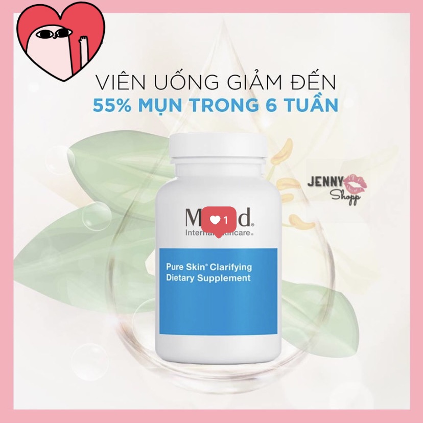 Viên Uống Giảm Mụn Pure Skin Clarifying Dietary Supplement 120 Viên