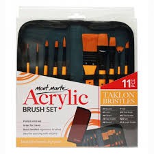 Bộ cọ vẽ màu ACRYLIC 10 cây tặng kèm túi đựng gấp gọn - COLORMATE