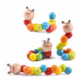 ĐỒ CHƠI CON SÂU GỖ UỐN DẺO NHIỀU MÀU SẮC ĐÁNG YÊU CHO BÉ