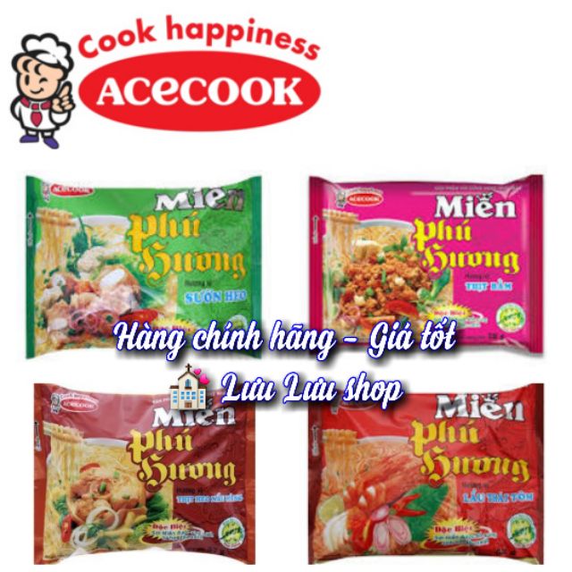 Miến ăn liền Phú Hương vị lẩu thái/ sườn/ măng/ thịt bằm