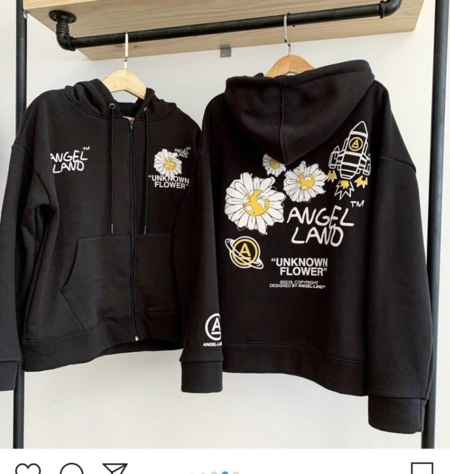 ÁO KHOÁC NỈ UNISEX DÂY KÉO ANGEL LAND