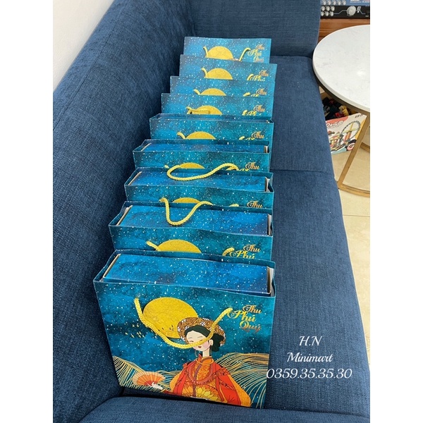 Set túi hộp đựng bánh trung thu loại 4 bánh