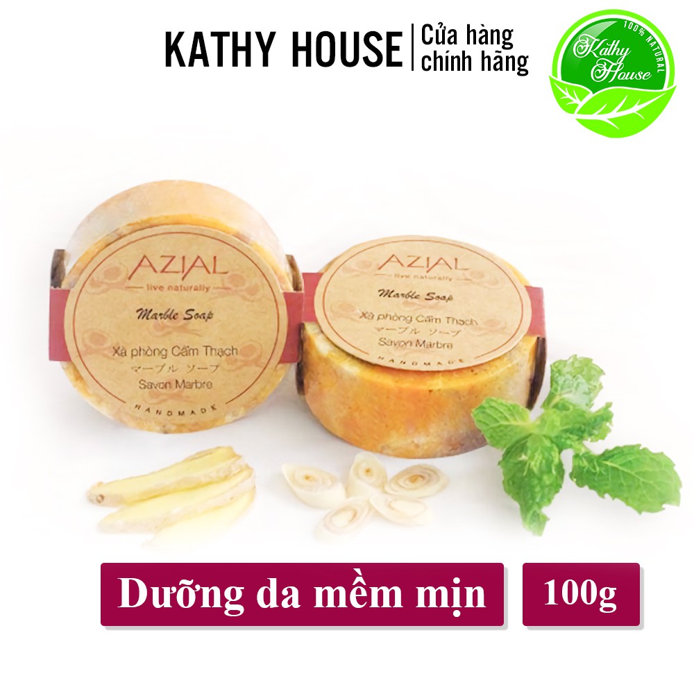 Xà phòng thiên nhiên AZIAL Marble Soap 100g, tẩy tế bào chết, dưỡng ẩm, làm mềm da