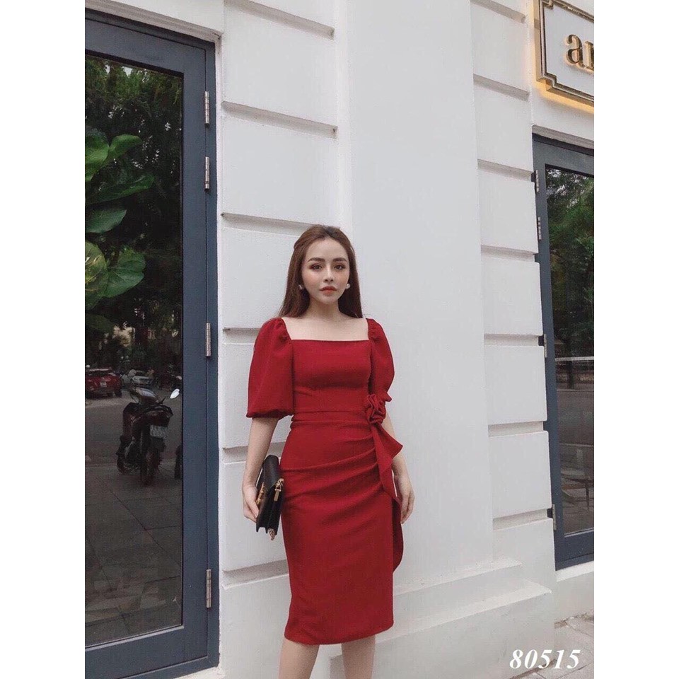 ĐẦM ÔM DỰ TIỆC SANG TRỌNG ĐÍNH HOA EO SIÊU SANG-GK47