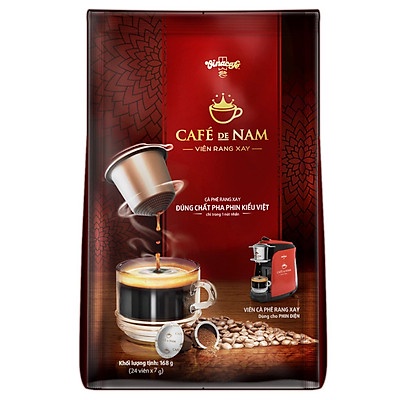 Cafe rang xay viên nén vinacafe DENAM