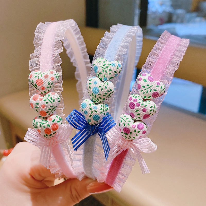 Băng đô cài tóc hình trái tim và nơ nhiều màu sắc xinh xắn cho bé BTT
