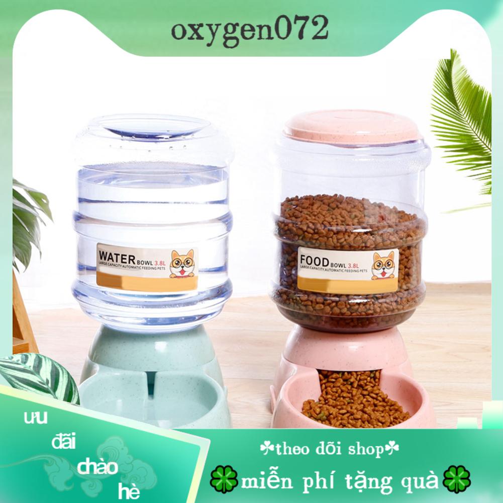 ♥ Oxygen072 KHAY ĐỰNG THỨC ĂN VÀ NƯỚC CHO CHÓ MÈO THÚ CƯNG Khay nạp thức ăn tự động cho thú cưng Dung tích lớn Bát có thể tháo rời không trượt chó 3.8L