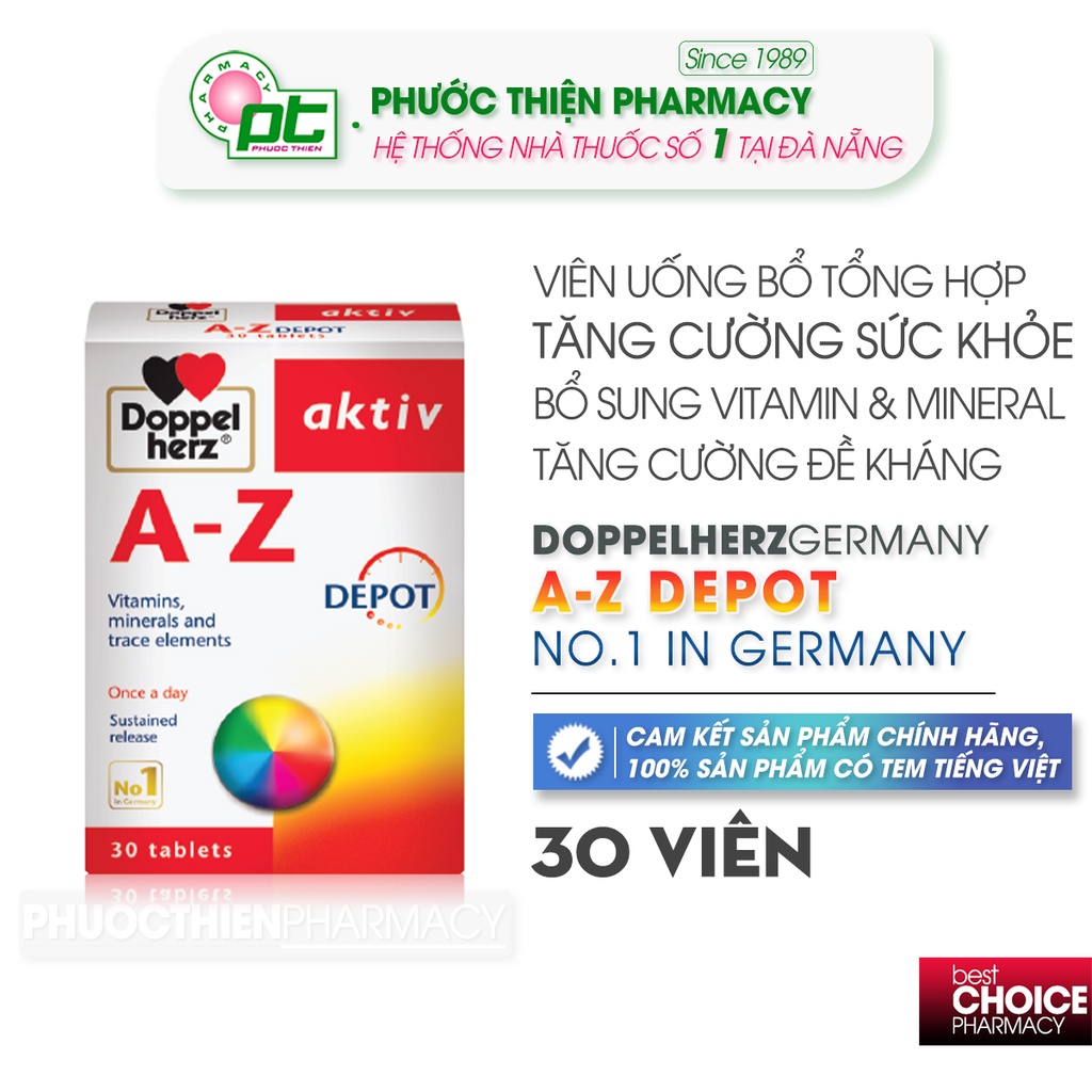 Viên uống bổ sung vitamin tổng hợp az Doppelherz A-Z Depot 30 Viên ...