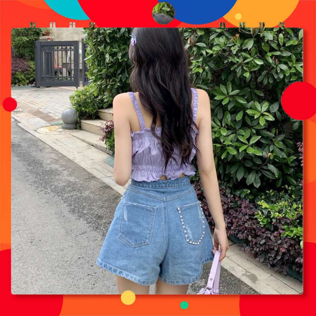 Áo Croptop 2 Dây Đũi 🦋 Áo Dây Thun Nữ Viền Bèo 2 Màu 41 | BigBuy360 - bigbuy360.vn