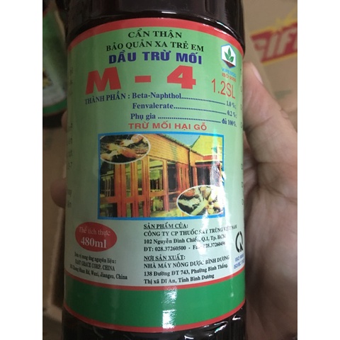 Dầu trừ mối M-4 thuốc phòng chống mối gây hại M4 chai 480ml