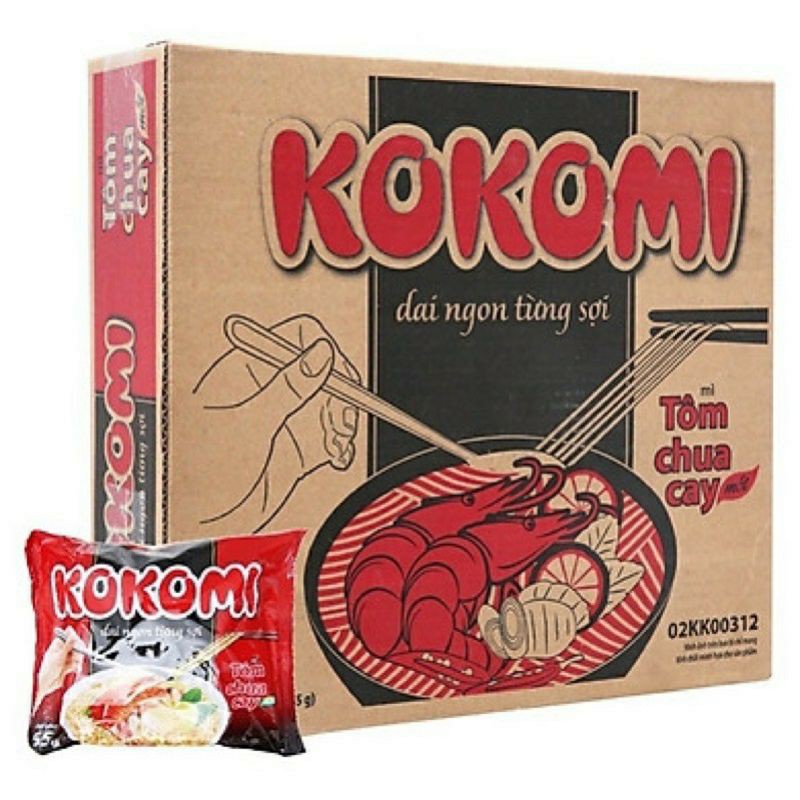 Thùng mì Kokomi 30 Gói vị tôm chua cay 65g