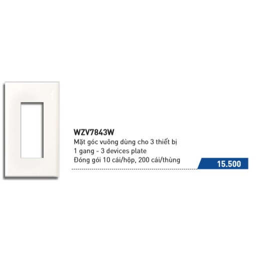 Combo 10 cái - Mặt góc vuông dòng Full Color Panasonic - WZV7841W, WZV7842W, WZV7843W, WZV7061W