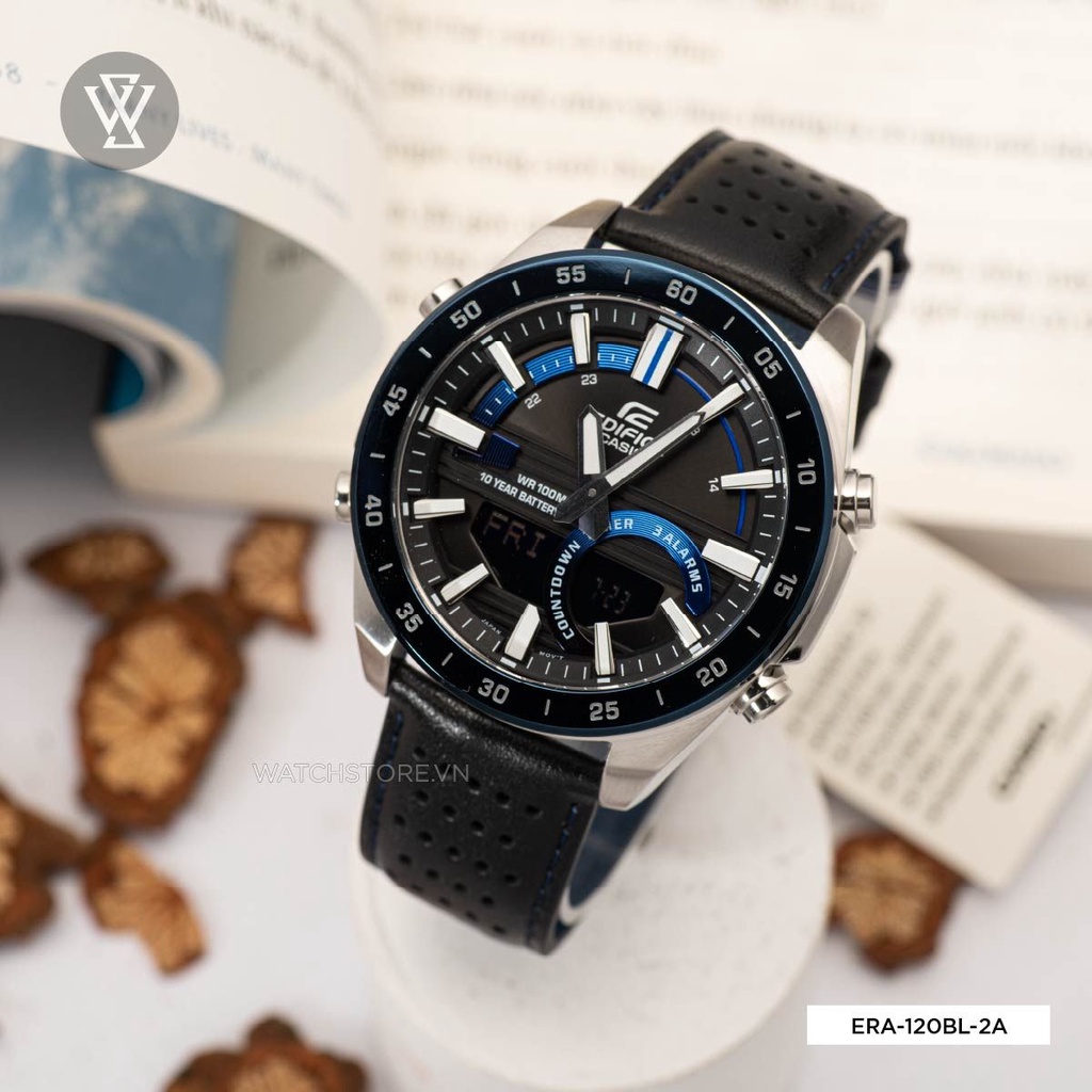 Đồng Hồ Quartz Nam Casio Edifice WATCHSTORE ERA-120BL-2AVD, Mặt Kính Khoáng 46.8mm, Dây Da Cao Cấp, Vỏ Thép Không Gỉ