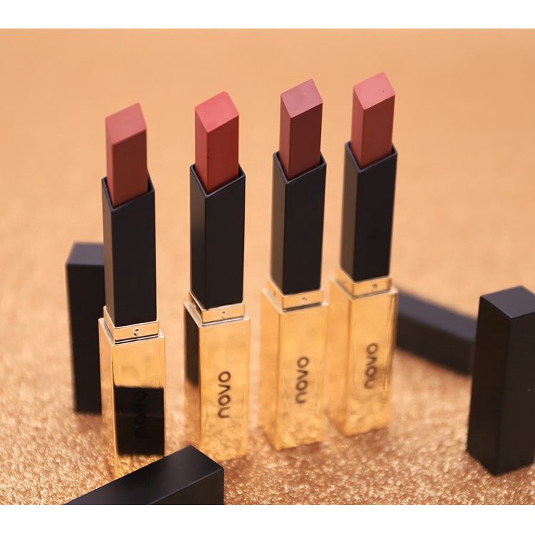 Son thỏi lì NOVO 5266 vỏ vàng Small Gold Bars Strip Lipstick - Hàng nội địa Trung