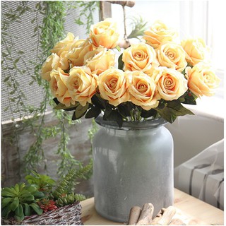 Hoa hồng nhung bông lẻ Hoa lụa cao cấp (51cm)