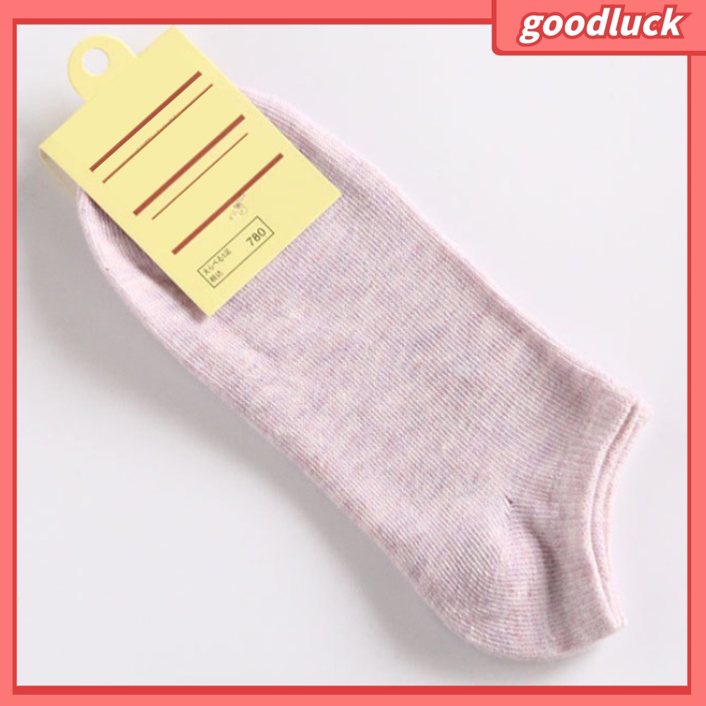 Đôi Tất Cotton Ngắn Màu Trơn Co Giãn Thoải Mái Cho Nữ