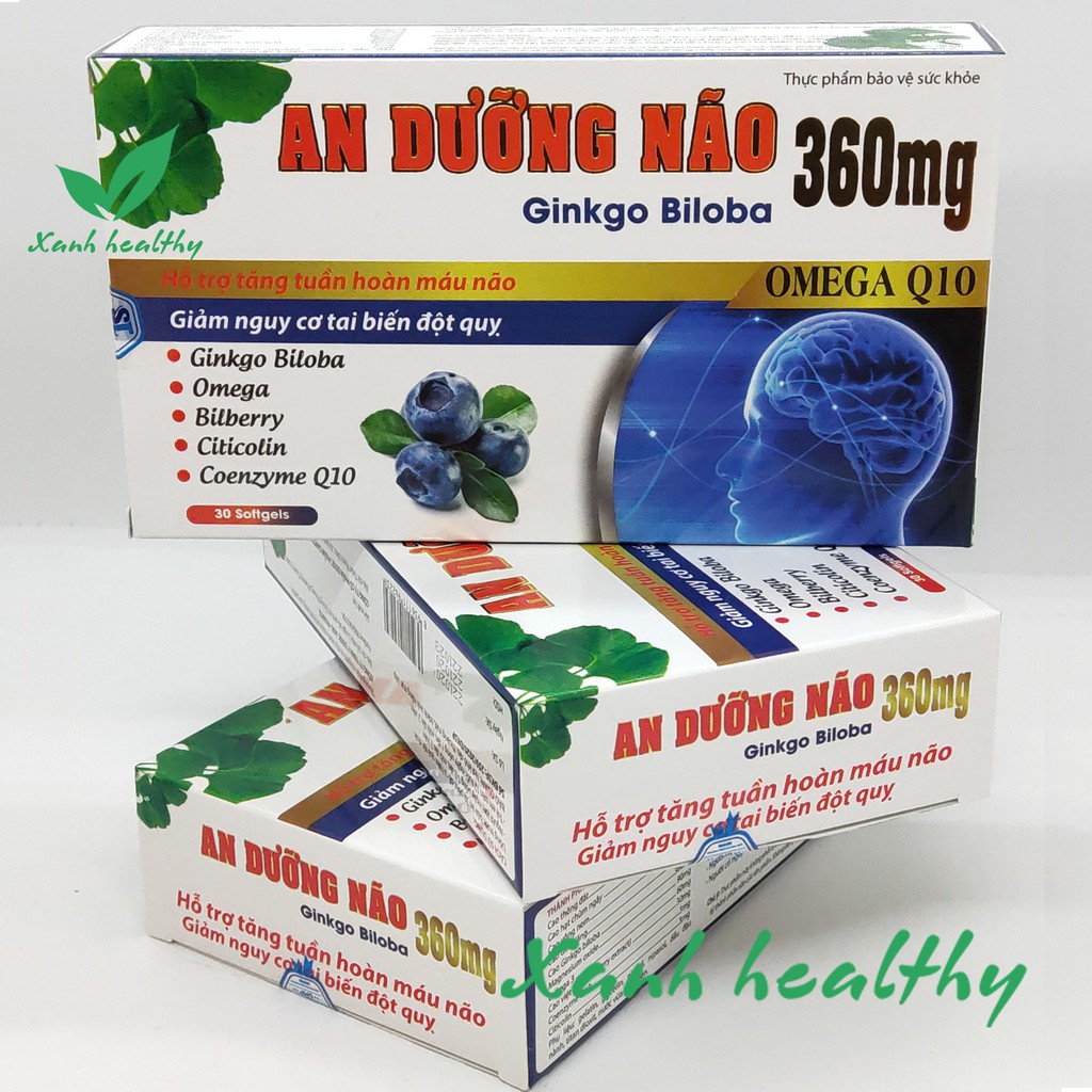 An Dưỡng Não Ginkgo Biloba 360mg 30v giảm đau đầu, hoa mắt, chóng mặt, rối loạn tiền đình