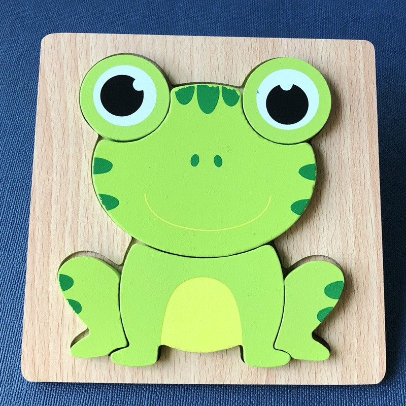 [ Hàng Vip] Đồ chơi Xếp Hình Gỗ Nổi 3D Montessori Puzzle Ghép Hình Chủ Đề Con Vật