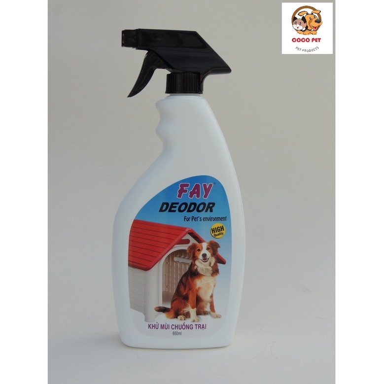 Xịt Khử Mùi Hôi Và Sát Khuẩn Chuồng, Lồng, Nệm, Cát, Phân...Cho Chó Mèo Fay Deodor 350ml