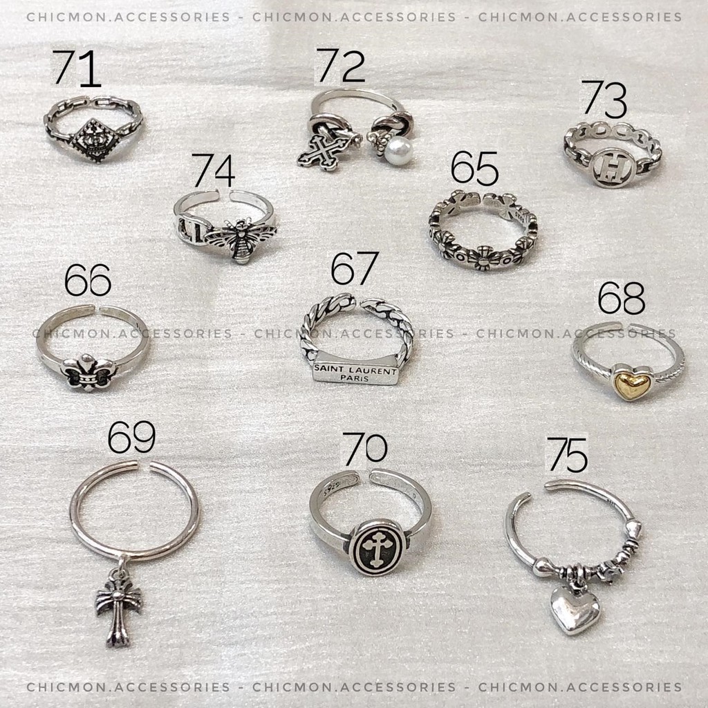Nhẫn mạ bạc 925 unisex/chromeheart