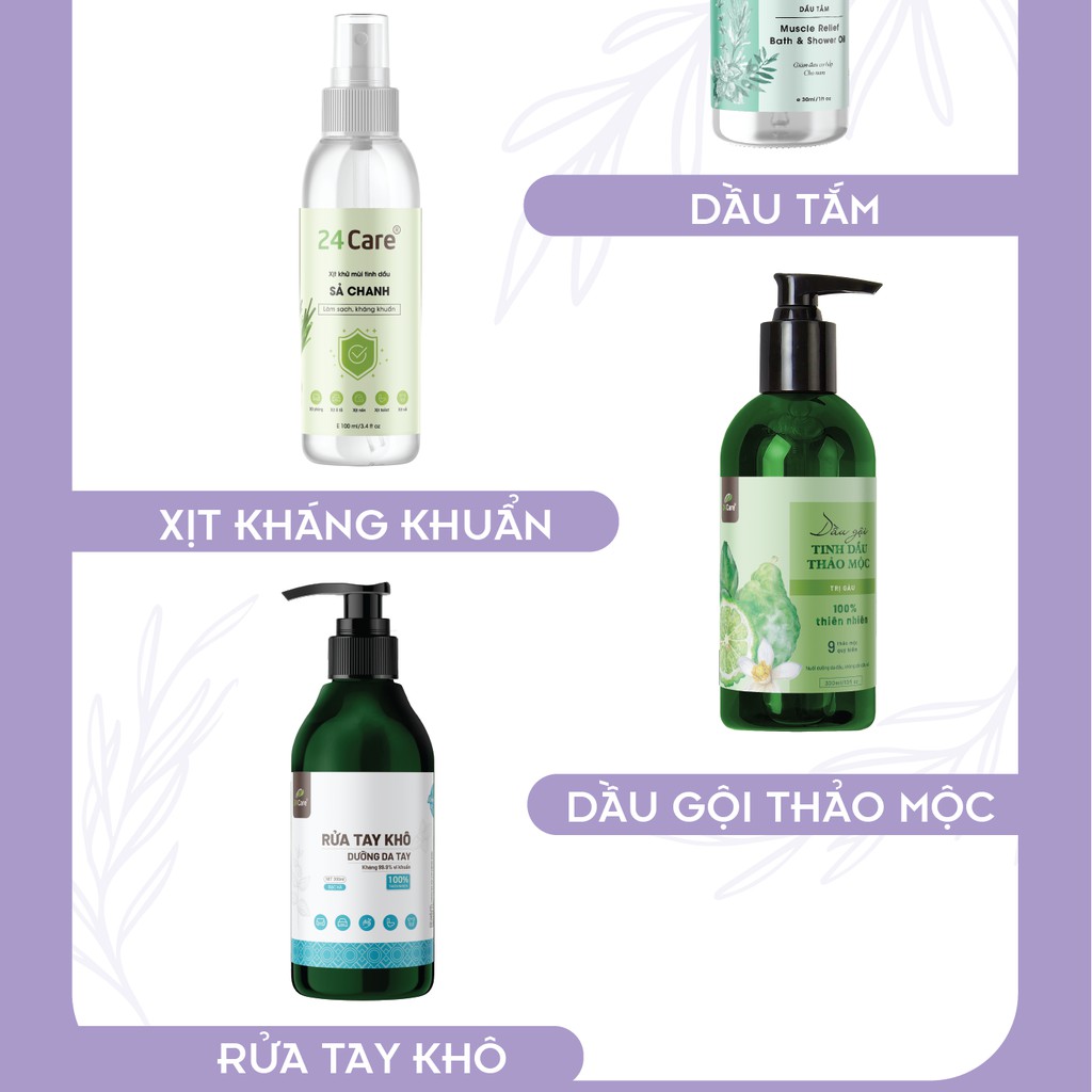 [MUA 1 TẶNG 1] Tinh dầu Oải Hương 24Care - xông phòng giảm stress, lưu hương 10ml