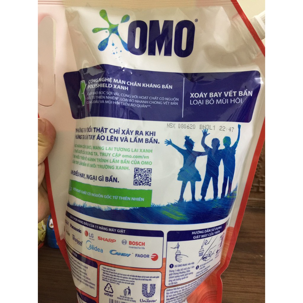 NƯỚC GIẶT OMO MATIC MÁY GIẶT CỬA TRÊN LOẠI BỎ MỒ HÔI 3.1KG