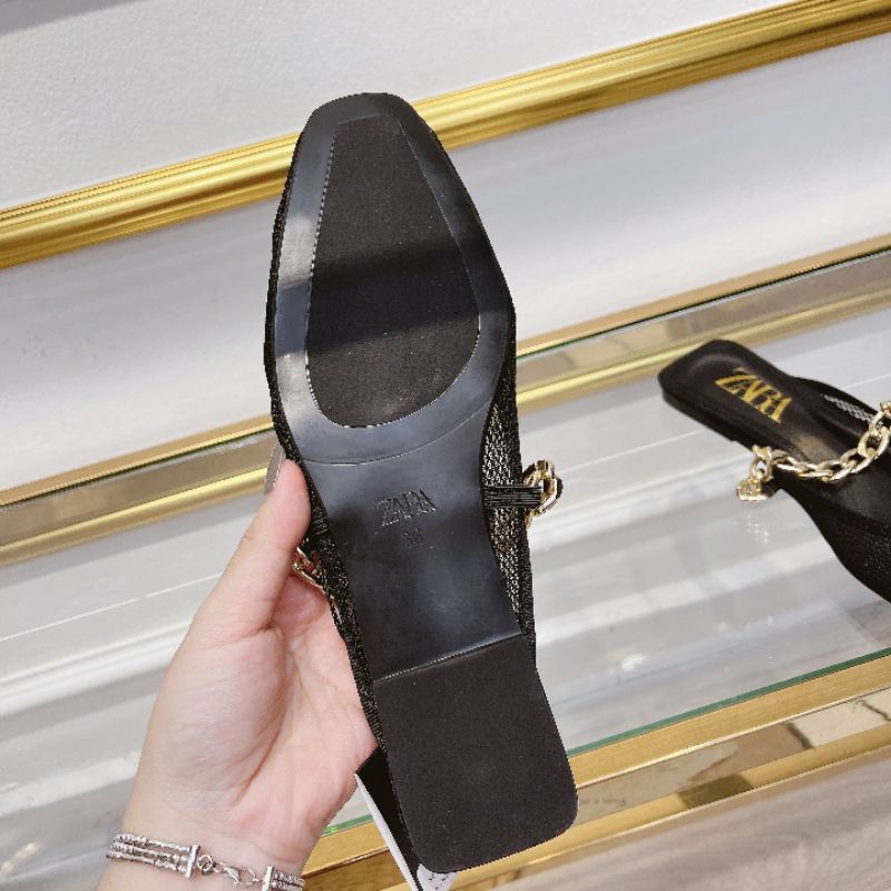 V(ẢNH THẬT) Dép Sục Lưới Zara Quai Xích Mềm Êm Fullbox Tem Hãng