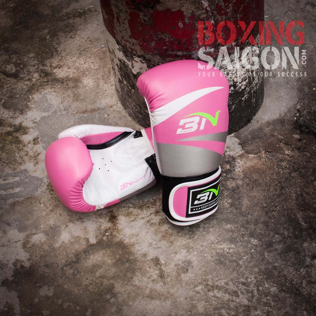 Combo găng tay Boxing + băng quấn tay BN ( Hồng )