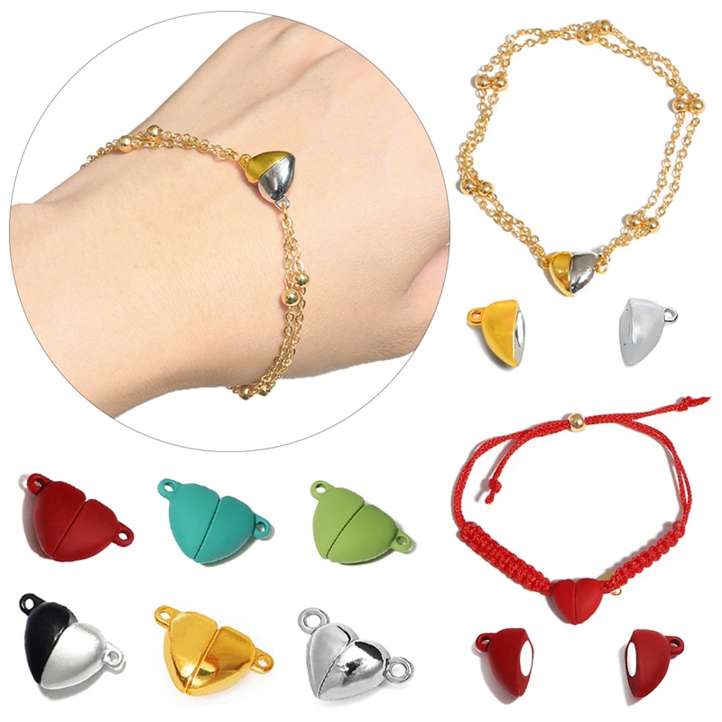 Khóa nam châm hình trái tim dùng để làm trang sức vòng cổ/ khuyên tai/ vòng tay xinh xắn