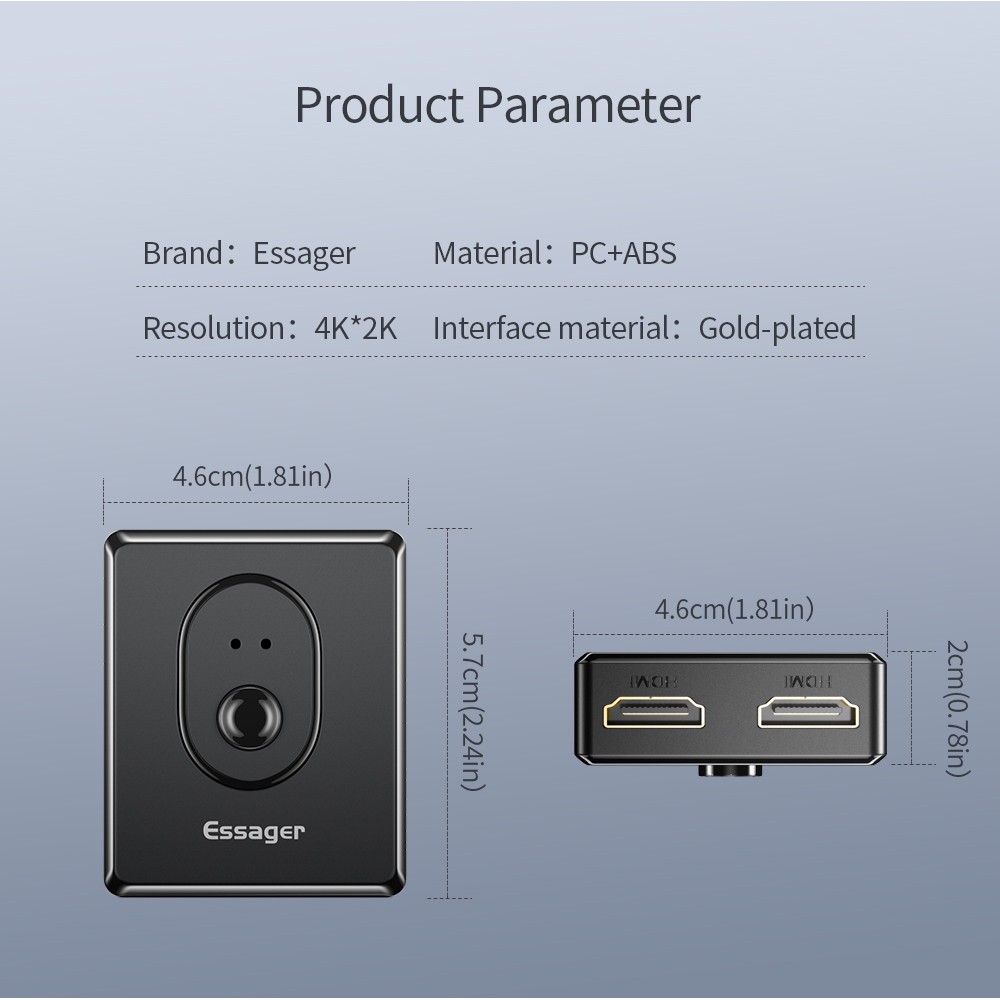 Bộ Chia Hdmi 4k 2.0 Hdmi 1x2 / 2x1 Cho Ps5 Ps4 Hd Tv