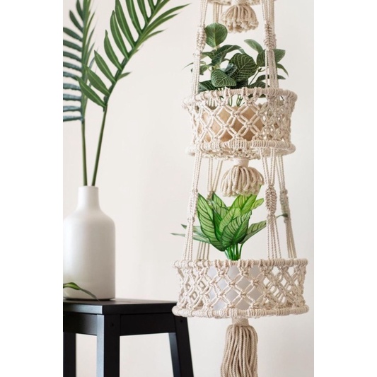 Giỏ treo 3 tầng trang trí, treo trái cây, treo cây cảnh