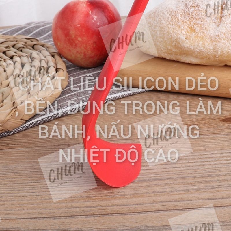 Dụng cụ làm bánh: Spatula phới trộn bột , phới dẹt silicon , muôi lật thức ăn xA7