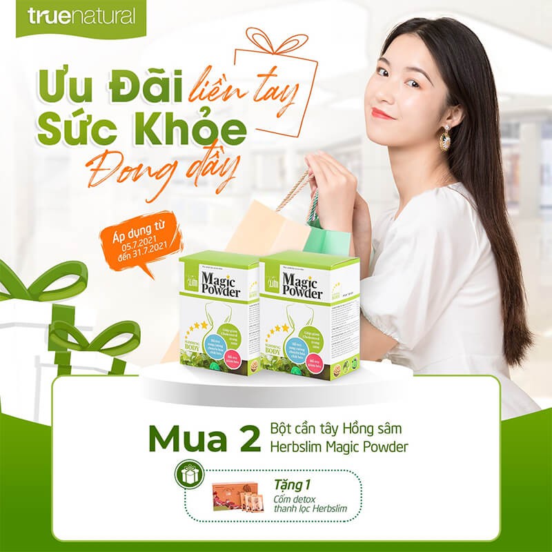 Bột Cần Tây Hồng Sâm Herbslim Trấn Thành - Thực Phẩm Hỗ Trợ Cân Nặng - Chính Hãng True Natural