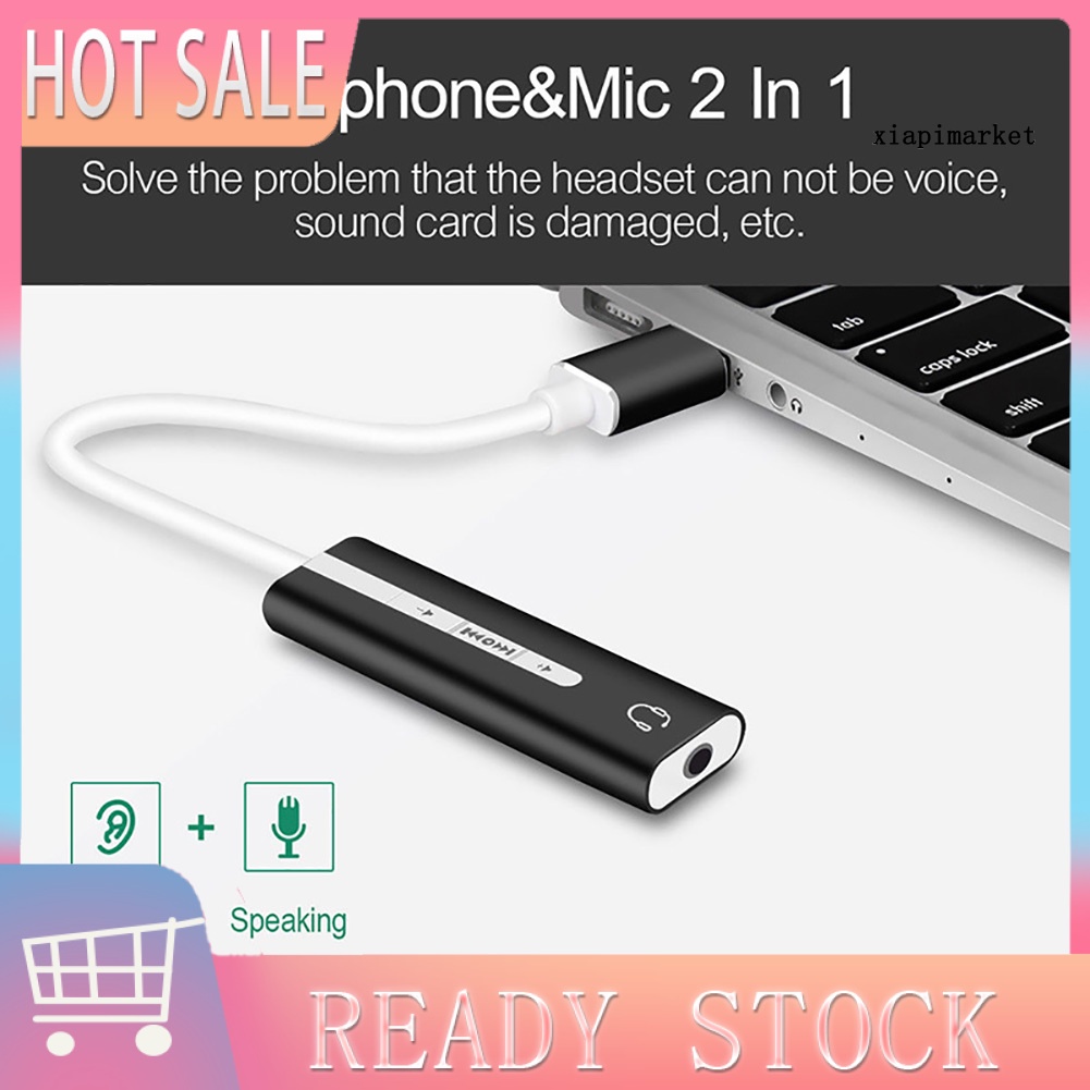 LOP_2 in 1 External Sound Card USB to 3.5mm 7.1 Audio Earphone Microphone Adapter