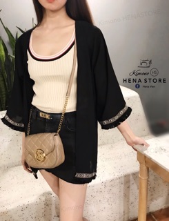Áo Kimono Thổ Cẩm Tua Rua