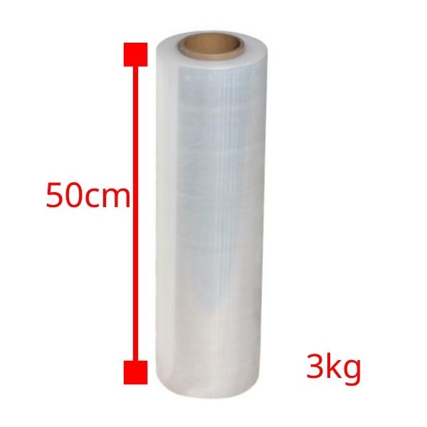 Màng PE Khổ 50cm cây 3kg, lõi 500g, Màng PE Quấn Pallet, Quấn Hàng