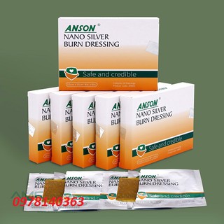 (Gạc vết thương bỏng nano bạc Anson 10x15cm)Anson nano silver burn dressing 10cm x 15cm