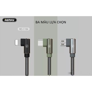 Cáp sạc vải quấn lò xo 2 đầu Lightning Remax RC-119i