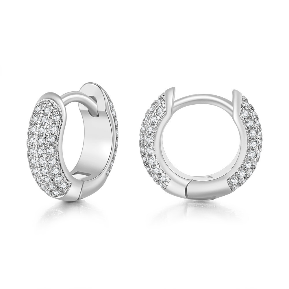 Khuyên Tai Tròn Nhỏ Sang Trọng Phong Cách Hip Hop OHE122 Cho Nam Nữ