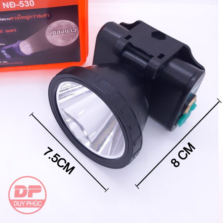 ĐÈN ĐỘI ĐẦU LED THÁI NĐ 530 - SIÊU SÁNG 2000W – LẶN NƯỚC – 2 PIN DUNG LƯỢNG CAO