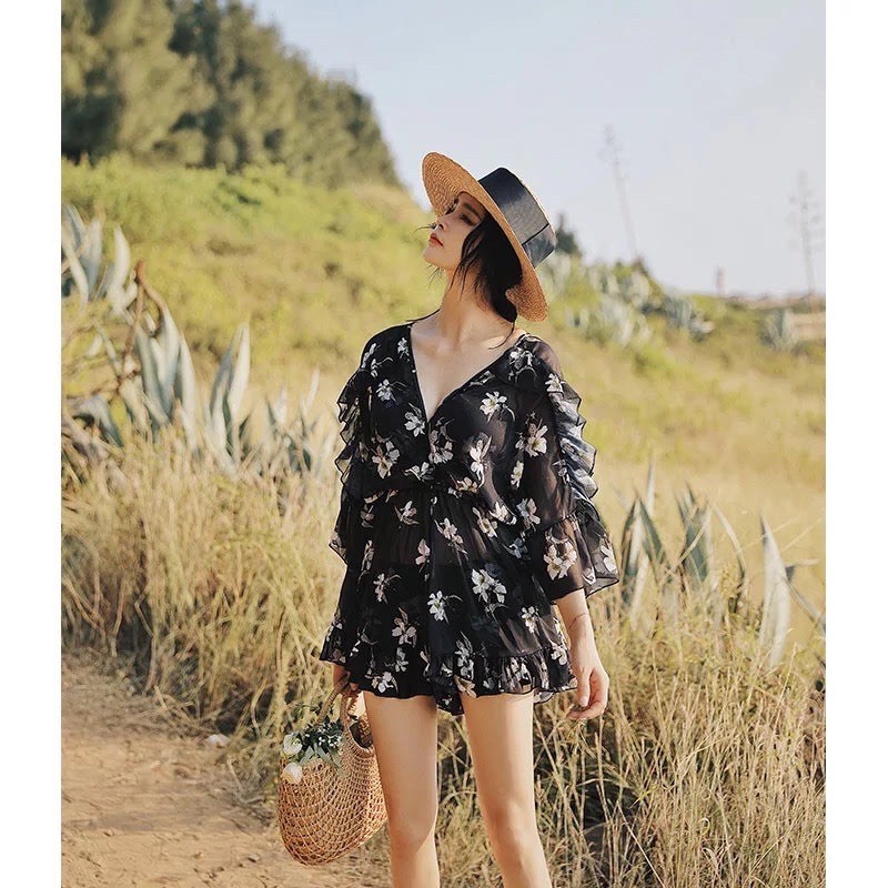 Bikini cặp đôi hoa đen | BigBuy360 - bigbuy360.vn