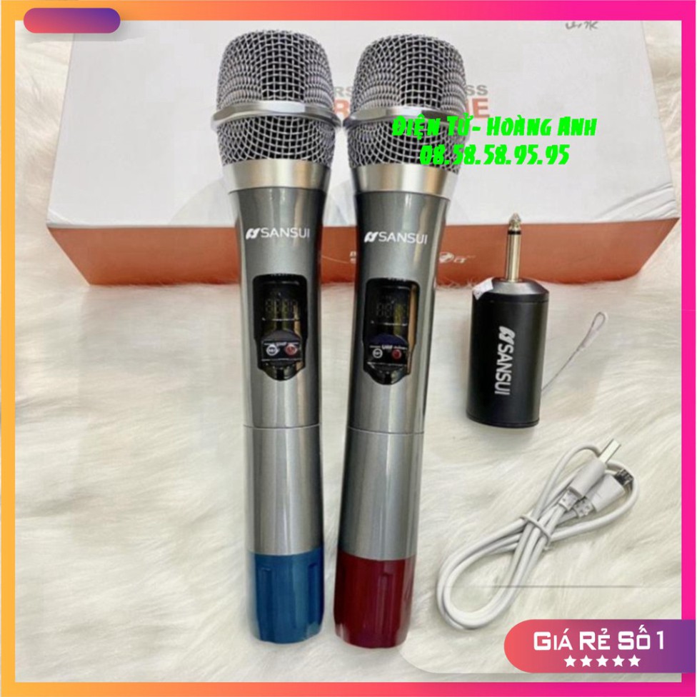 Micro không dây Sansui SK10-28 ( 2 micro ) cao cấp chuyên dùng cho loa kéo, amply, mic hút ít hú hát cực nhẹ