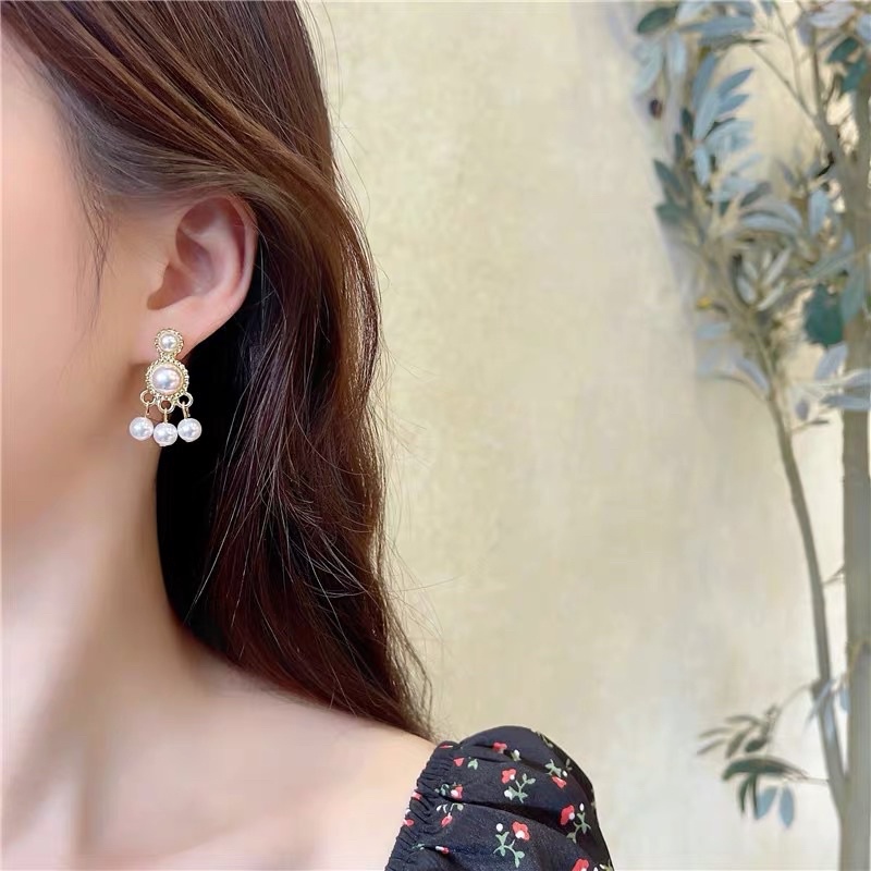 Hoa tai đính hạt phong cách thanh lịch - Maben